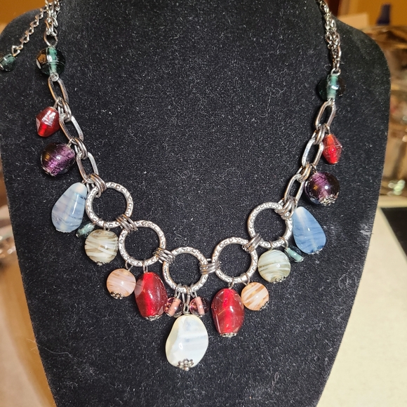 Premier Designs Jewelry - Premier Designs Glass Bead and Gunmetal Necklace